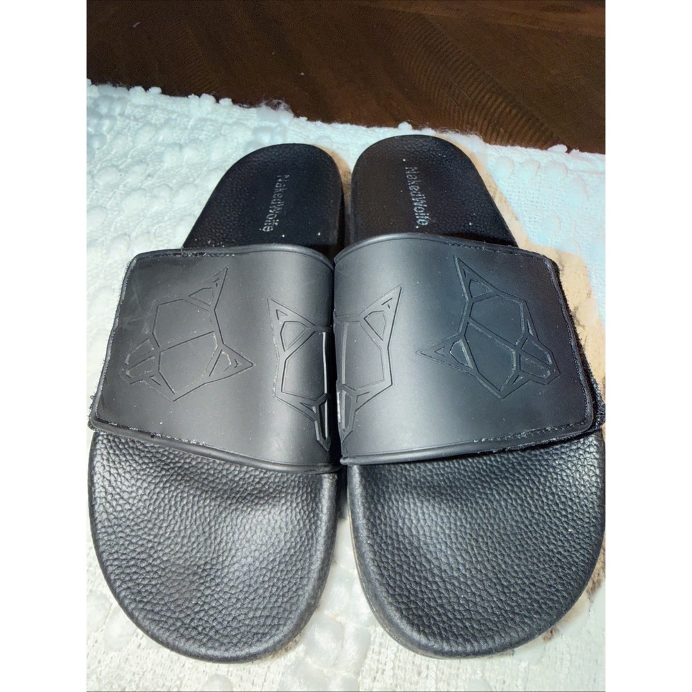 Naked Wolfe Black Slippers Slides Size US 12
